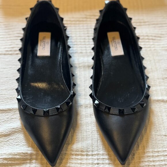 Valentino Garavani Shoes - Valentino Garavani Rockstud Noir Ballet Flats Black Size 37- US 7